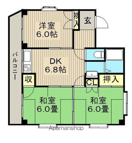 パークハイム(3DK/3階)の間取り写真