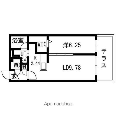 CIEL幌平橋Ⅱ(1LDK/1階)の間取り写真