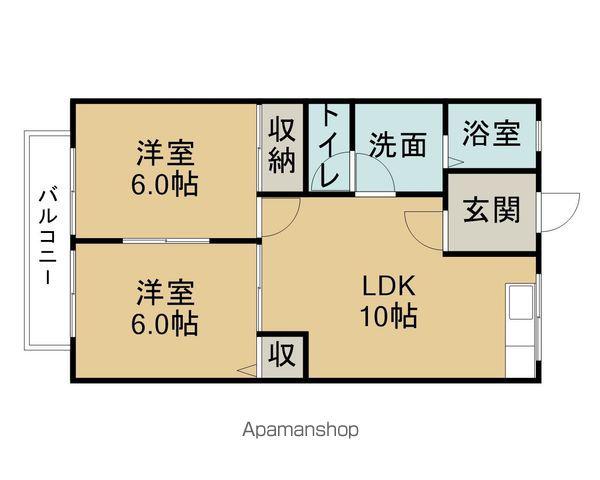 サンモール若宮(2LDK/2階)の間取り写真