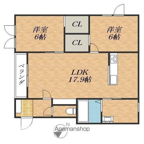 新町MS(2LDK/2階)の間取り写真