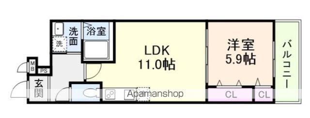 ポート フルール(1LDK/3階)の間取り写真