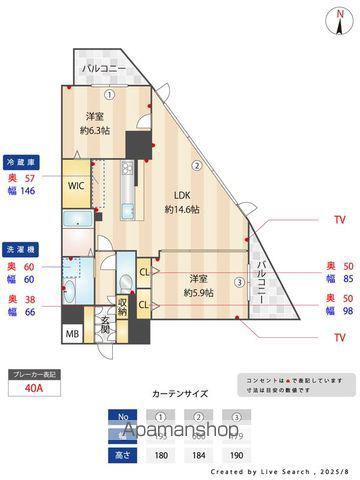 S-FORT警固タワー(2LDK/12階)の間取り写真