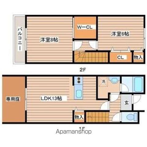 スカイヴュー(2LDK/1階)の間取り写真