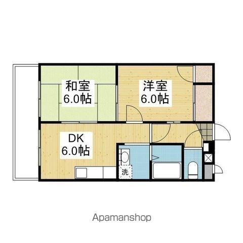 コーポカワモト5(2DK/3階)の間取り写真