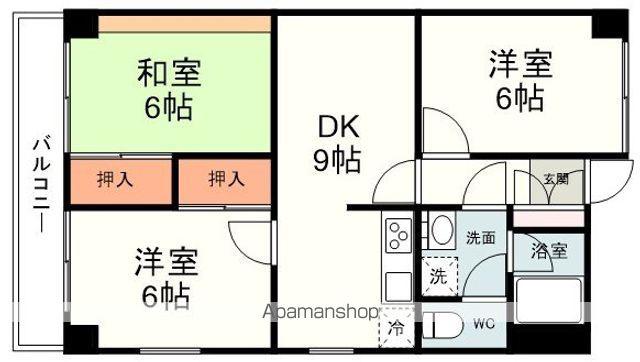 ロア・シズオカ(3DK/9階)の間取り写真