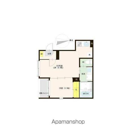 ハーモニーテラス烏森町Ⅱ(1LDK/2階)の間取り写真