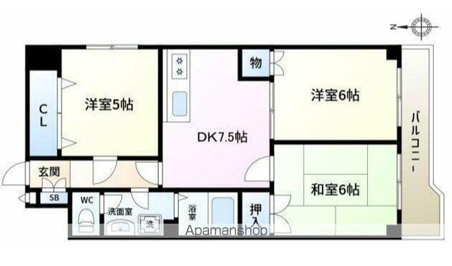 ロジュマン松本(2SDK/8階)の間取り写真