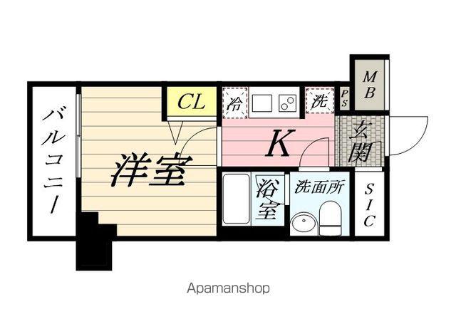 マイナビSTAY川崎ルーナ(1K/4階)の間取り写真