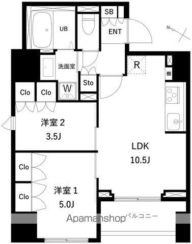 タスキプライムテラス本蓮沼(2LDK/9階)の間取り写真