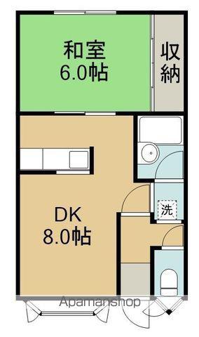 榎本第2桧荘(1DK/2階)の間取り写真
