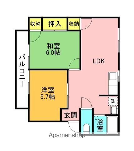 マーベラスT(2LDK/2階)の間取り写真