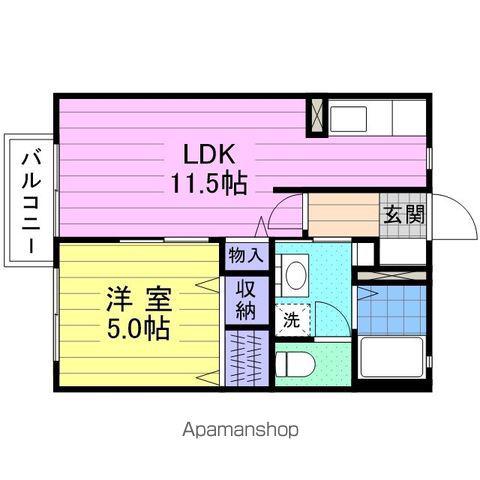 クレストコートⅠ(1LDK/1階)の間取り写真