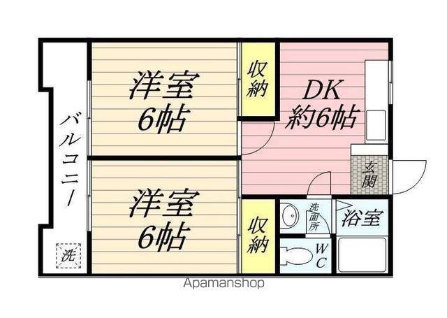 グランドールオギノ(2DK/3階)の間取り写真