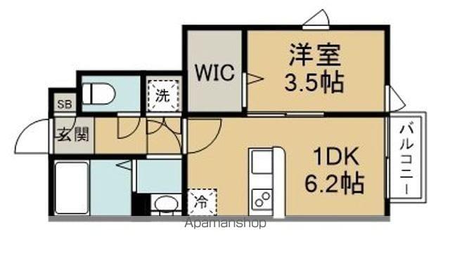 WINPY小田原(1DK/1階)の間取り写真