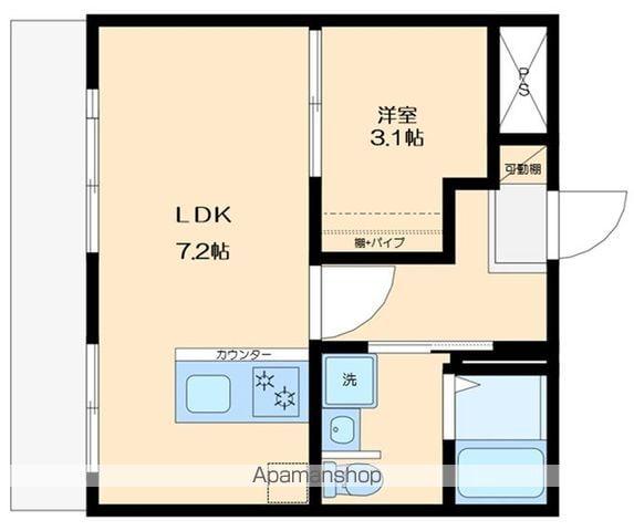 アイランドフラット1(1LDK/1階)の間取り写真