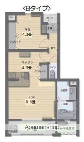 PHARAOH(1LDK/2階)の間取り写真