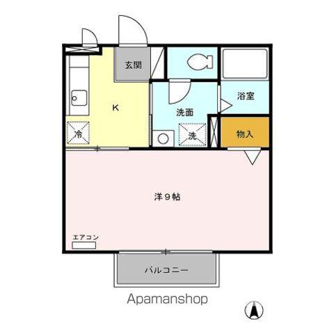 パルメゾン(1K/1階)の間取り写真