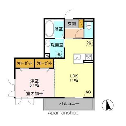 ル リッシュC(1LDK/3階)の間取り写真