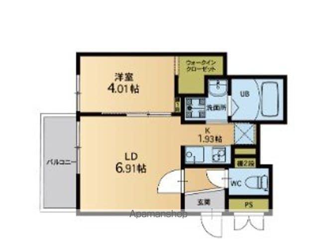 ウェリス東浜(1LDK/3階)の間取り写真