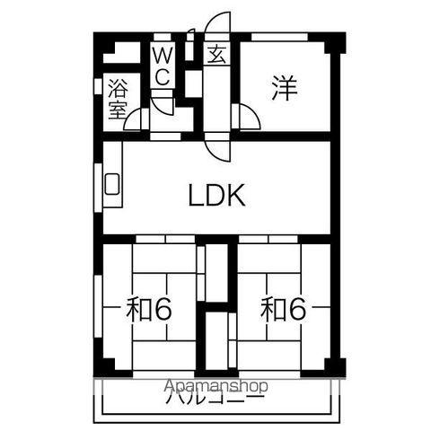 クレア武藤(3LDK/4階)の間取り写真