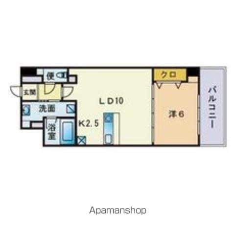 アーバス大手門(1LDK/4階)の間取り写真