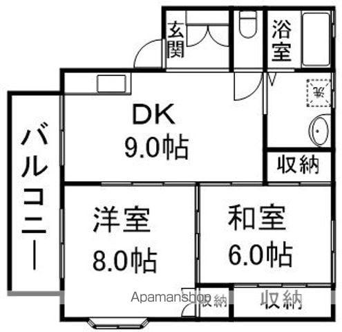 ツインズD棟(2LDK/1階)の間取り写真