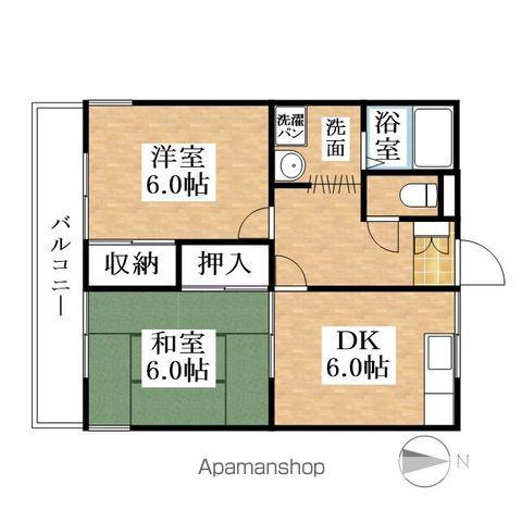 フローレンス西島(2DK/4階)の間取り写真