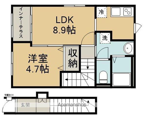 川越市小ヶ谷アパート(1LDK/2階)の間取り写真