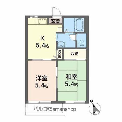 メゾン沢田ⅡB(2K/2階)の間取り写真