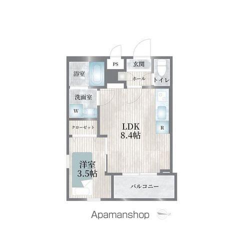 CHERIM志賀本通Ⅲサウス(1LDK/2階)の間取り写真