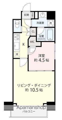 ミェーレ日本橋(1LDK/9階)の間取り写真