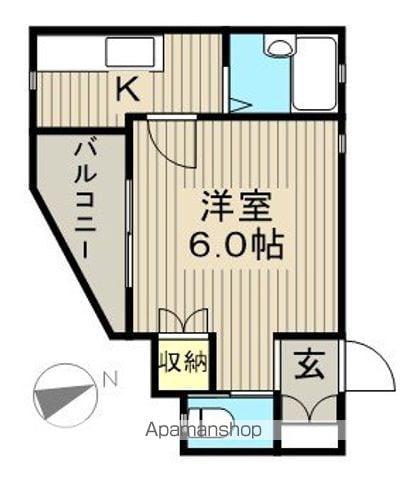 コーポ萌(1K/1階)の間取り写真