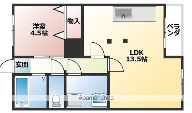 リベルテ打越(1LDK/1階)の間取り写真