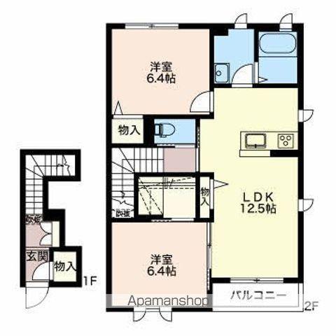 プロヌーブフィーリア(2LDK/2階)の間取り写真