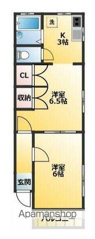 フリーデ四谷(2K/1階)の間取り写真