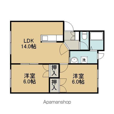 コーポプリムローズB(2LDK/2階)の間取り写真