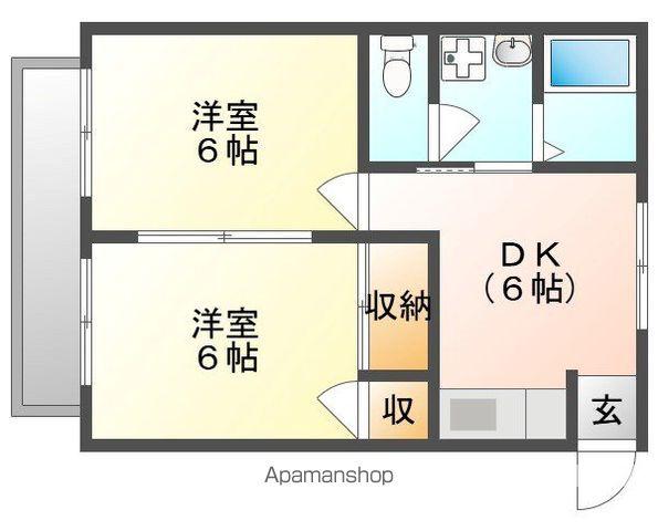 メゾンひかりⅠ(2DK/2階)の間取り写真
