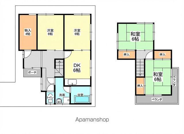 湖西線 堅田駅 徒歩12分 2階建 築43年(4DK)の間取り写真