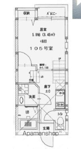 イルサンテ3(1K/1階)の間取り写真