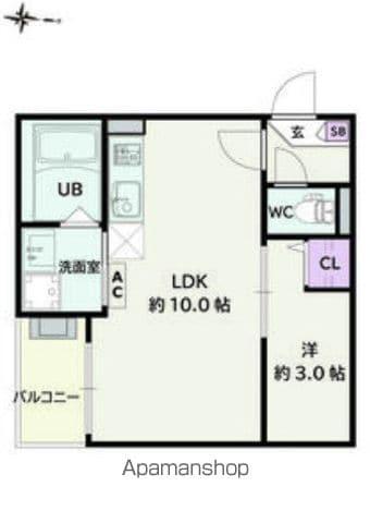 JACK SHINKAI Ⅳ(1LDK/3階)の間取り写真