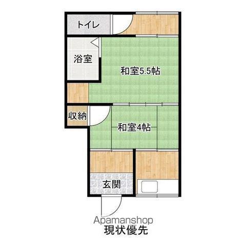 有本万方荘(2K/2階)の間取り写真