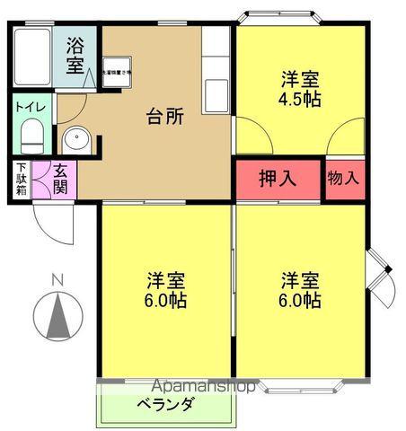 ユニオンシティ(3DK/2階)の間取り写真