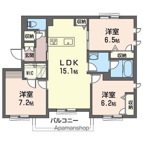 カーサ レジオ国立(3LDK/2階)の間取り写真