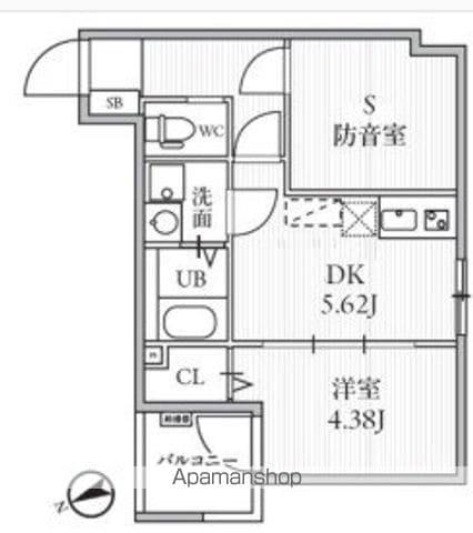 T＇S CUORE MUSE落合南長崎(ワンルーム/1階)の間取り写真