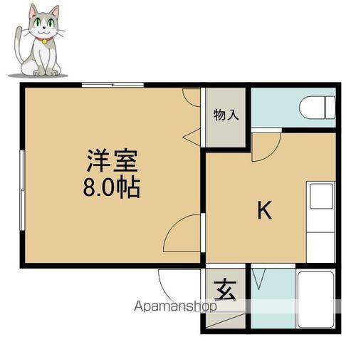 ツインズB(1K/1階)の間取り写真