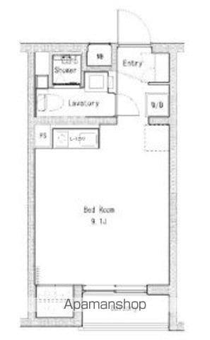 ソサエティ桜新町(ワンルーム/1階)の間取り写真