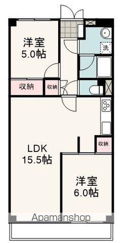 第二大岩ハイデンス(2LDK/1階)の間取り写真