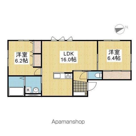 MKO中須賀E棟(2LDK/1階)の間取り写真