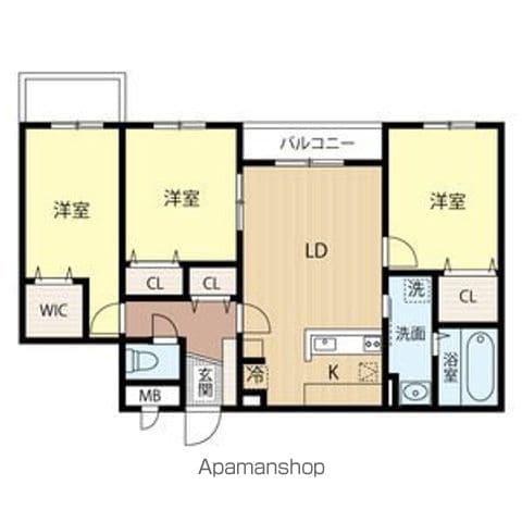 アクアトピア清田Ⅱ(3LDK/3階)の間取り写真