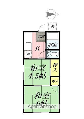 伊草ハイツ(2K/2階)の間取り写真